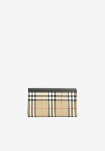 Shop Burberry Checked Continental Wallet In Beige