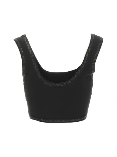 Alexander Wang Embossed-logo Cropped Tank Top In Black