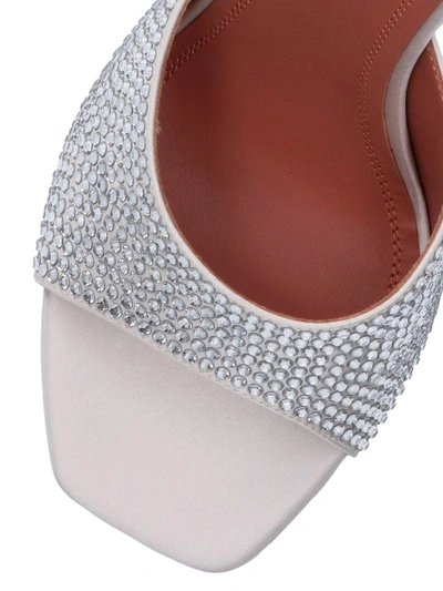 Shop Amina Muaddi Sandals In Silver