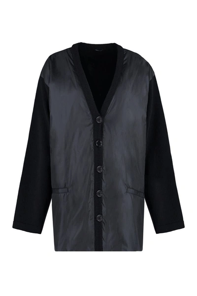 Aspesi Hybrid Button-up Cardigan In Black