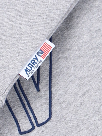 Autry Embroidered Logo Crewneck Sweatshirt In Grey