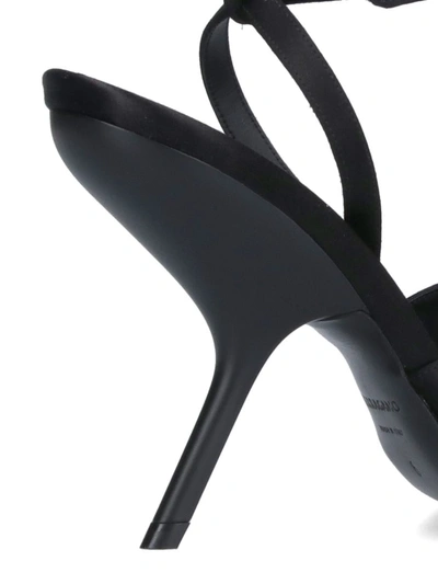 Ferragamo Heel Sandals With Bow Detail And Open Toe In Black