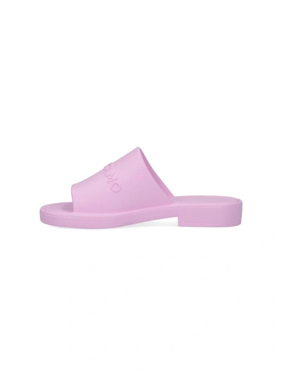Ferragamo Chunky Sole Logo Slide Sandals In Pink