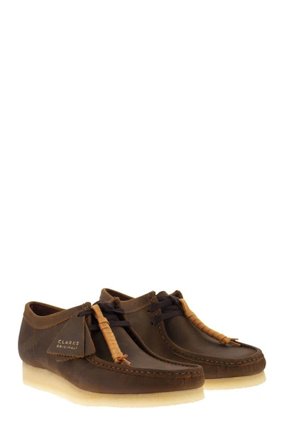 Shop Clarks Wallabee - Suede Leather Shoe In Chocolate