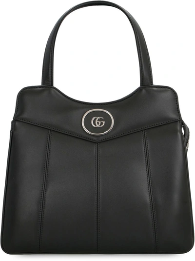 Shop Gucci Petite Gg Leather Tote In Black