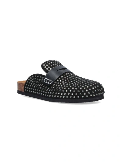 Jw Anderson Leather Mules In Black