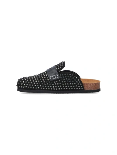 Jw Anderson Leather Mules In Black