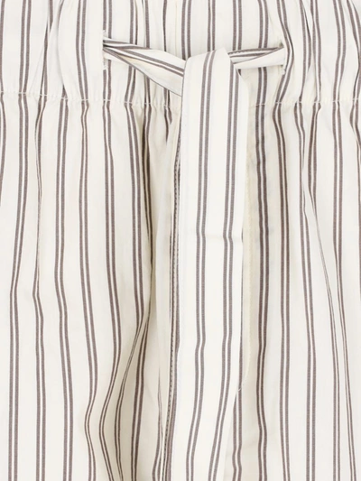 Tekla Stripe-pattern Pajama Trousers In White