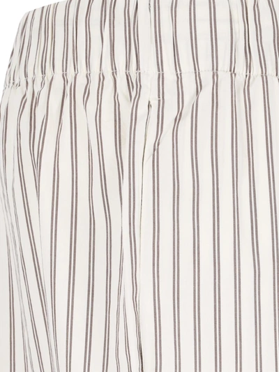 Tekla Stripe-pattern Pajama Trousers In White