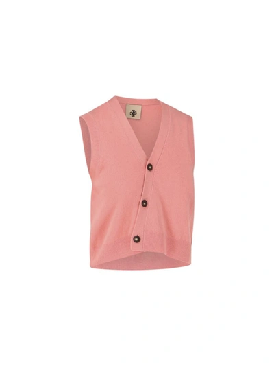 The Garment V-neck Wool Sleeveless Sweater In Pink