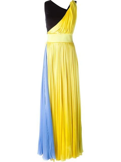 Shop Fausto Puglisi Block Colour Gown In Yellow