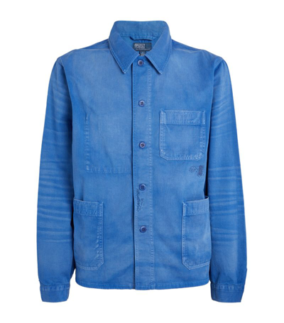 Shop Polo Ralph Lauren Cotton Twill Field Jacket In Blue