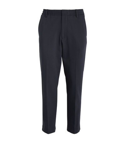 Shop Nn07 Cotton Cropped Trousers In Navy