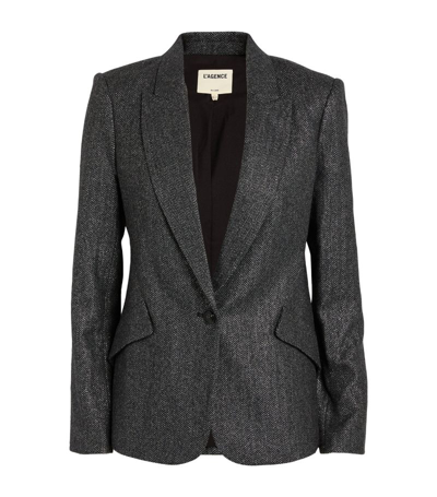Shop L Agence Herringbone Chamberline Blazer In Grey