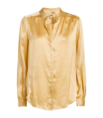 Shop L Agence Silk Bianca Blouse In Gold
