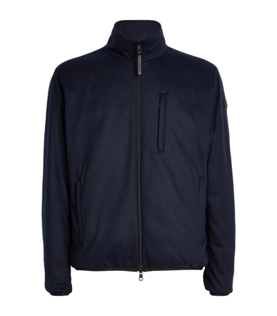 Shop Moncler Cashmere-blend Padded Roselend Jacket In Navy