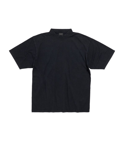 Shop Balenciaga Cotton Logo T-shirt In Grey