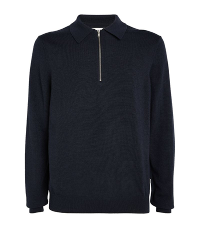 Shop Nn07 Wool Quarter-zip Sweater In Navy