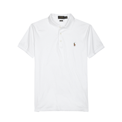 Shop Polo Ralph Lauren White Slim Pima Cotton Polo Shirt, Shirt, Split Side