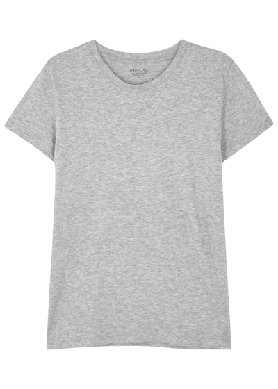 Shop Vince Essential Pima Cotton T-shirt In Grey