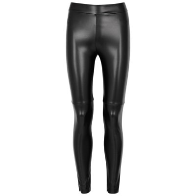 Shop Wolford Estella Faux Stretch-leather Leggings In Black