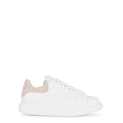 Shop Alexander Mcqueen Oversized White Leather Sneakers, Sneakers, White