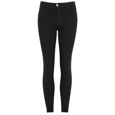 Shop Frame Le High Skinny Raw Stagger Black Jeans