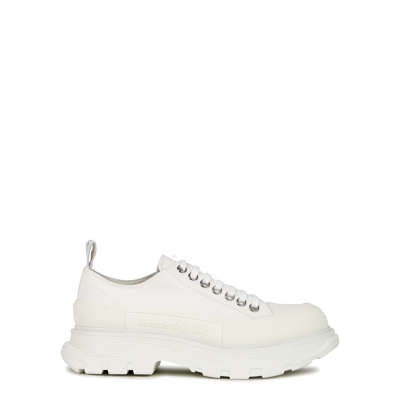 Shop Alexander Mcqueen Tread White Canvas Sneakers, Sneakers, White