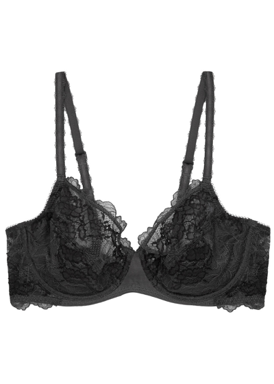 Wacoal Lace Perfection Underwired Bra In Charcoal
