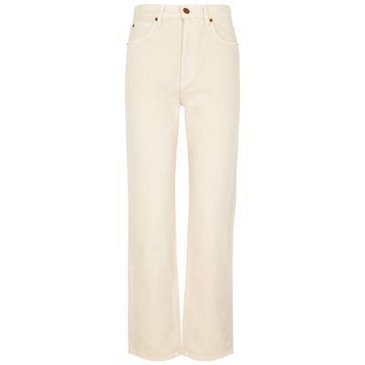 Shop Slvrlake London Ecru Straight-leg Jeans In Off White