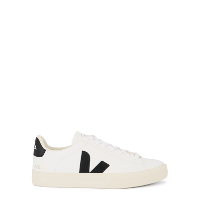 Shop Veja Campo White Leather Sneakers, Sneakers, White, Grained Leather