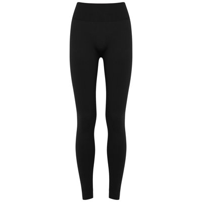 Shop Wolford Perfect Fit Black Stretch-jersey Leggings
