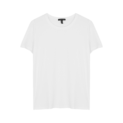Eileen Fisher Textured Cotton-blend T-shirt In White