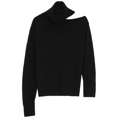Shop Paige Raundi Cut-out Wool-blend Jumper In Black