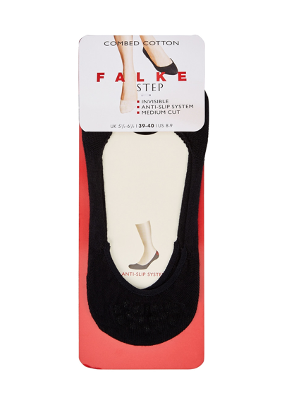 Shop Falke Step Cotton-blend Trainer Socks In Black