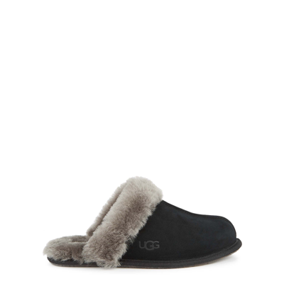 Shop Ugg Scuffette Ii Suede Slippers, Slippers, Black In Black And Grey