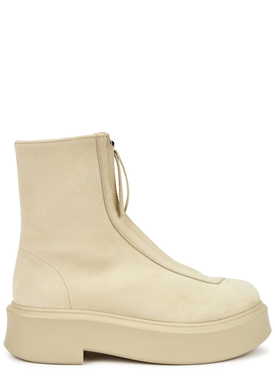 Shop The Row Nubuck Ankle Boots In Beige