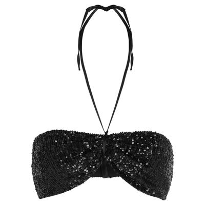 Shop In The Mood For Love Patty Black Sequin Bra Top