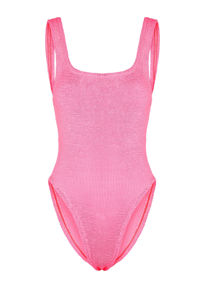 Shop Hunza G Seersucker Swimsuit, Swimwear, Pink
