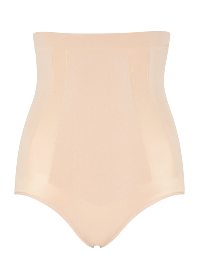 Shop Spanx Oncore High-waisted Briefs In Beige