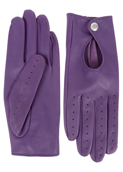 Shop Dents Thruxton Leather Gloves In Purple