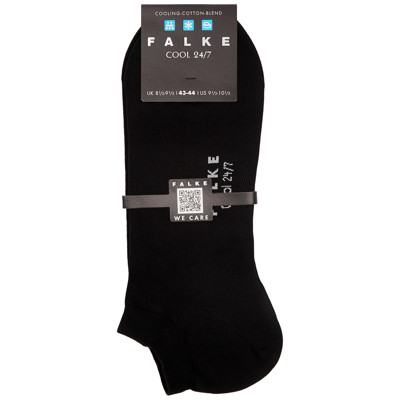 Shop Falke Cool 24/7 Black Cotton-blend Trainer Socks