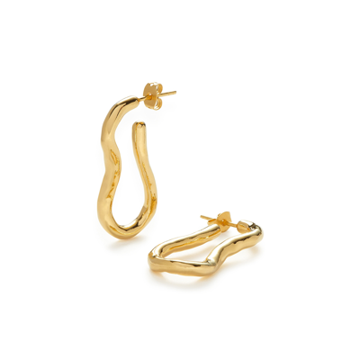 Shop Missoma Molten Ovate 18kt Gold-plated Hoop Earrings