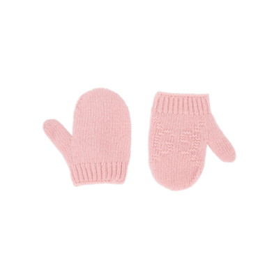 Shop Gucci Kids Gg-intarsia Wool Mittens In Pink