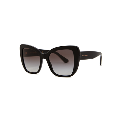 Shop Dolce & Gabbana Black Cat-eye Sunglasses, Sunglasses, Grey Lenses