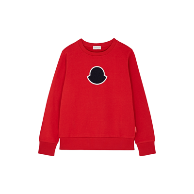 Shop Moncler Kids Logo Cotton Sweatshirt In Red Other