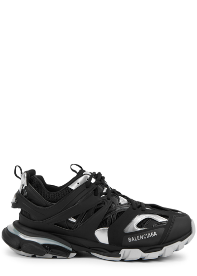 Shop Balenciaga Track Panelled Mesh Sneakers, Sneakers, Black And Silver