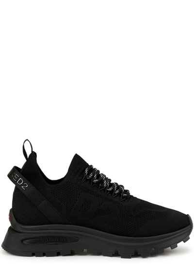 Shop Dsquared2 Run Ds2 Stretch-knit Sneakers In Black