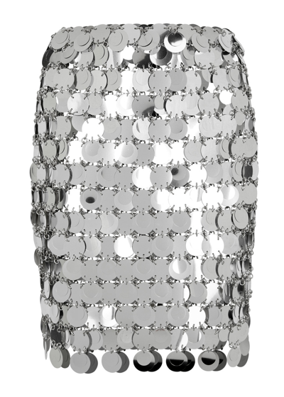 Shop Rabanne Paillette Chainmail Mini Skirt In Silver