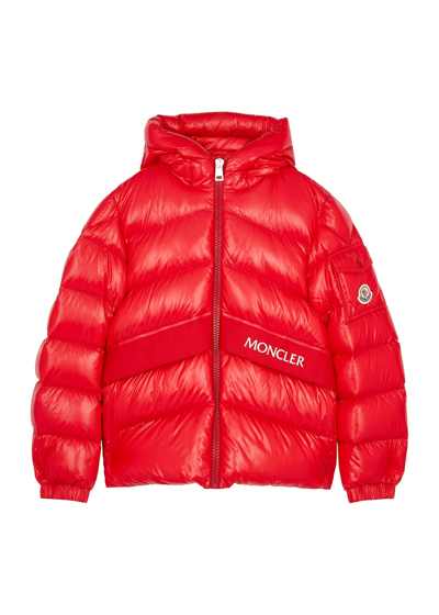 Shop Moncler Kids Groseiller Quilted Shell Jacket (12-14 Years) In Red